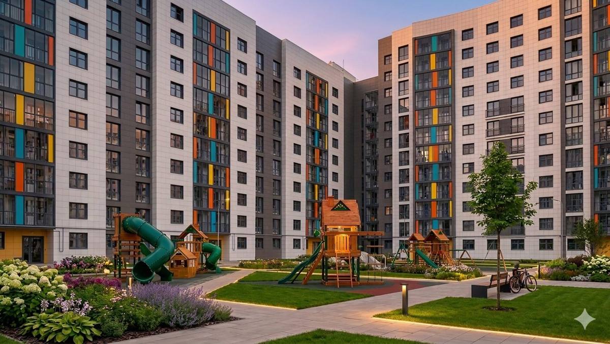 ЖК «Крылья» — благоустроенный двор